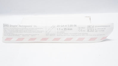 BD 382533 Insyte Autoguard BC Shielded IV Cath. 20Ga x 1.00inch 63ml/min (x)